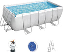 Juego de Piscina con Filtro de Arena (412 x 201 x 122 cm), Color Gris Claro