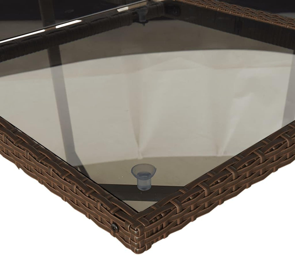 Mesa y Sillas De Comedor De Ratán, Gris 9 pzas Type-93, con 8 Sillas