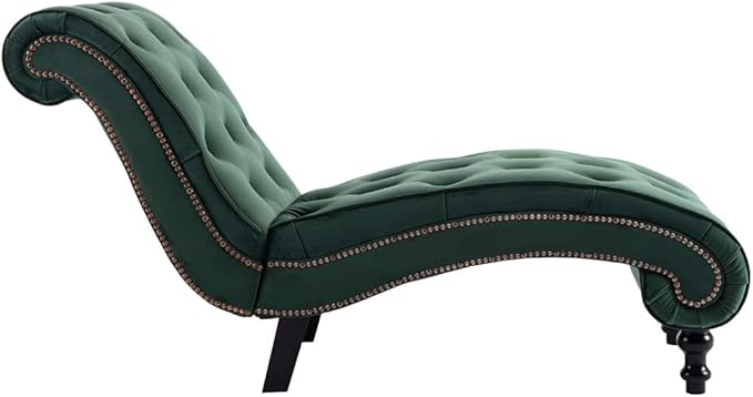 Tumbona verde de terciopelo 145 x 52 x 77 cm