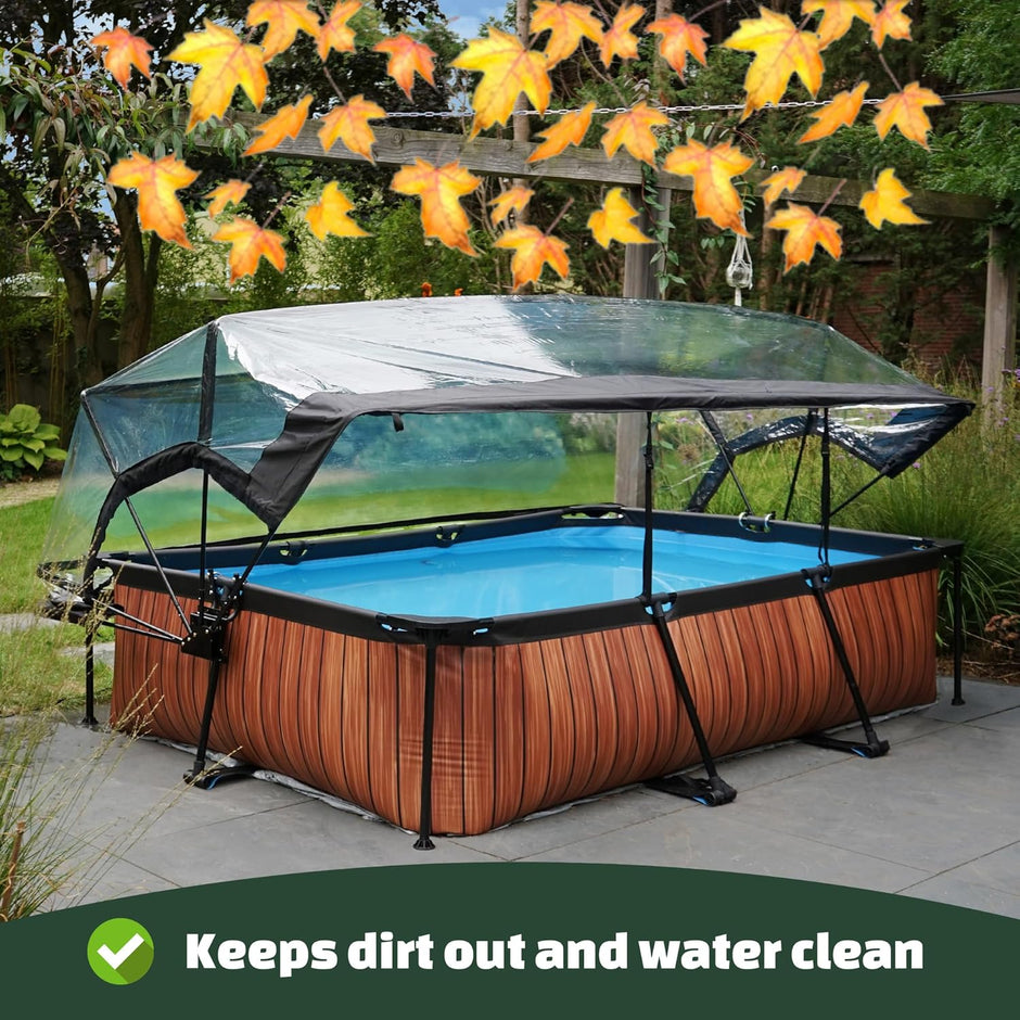 Piscina de Marco Rectangular con Bomba de Filtro de Arena y Escalera de Piscina
