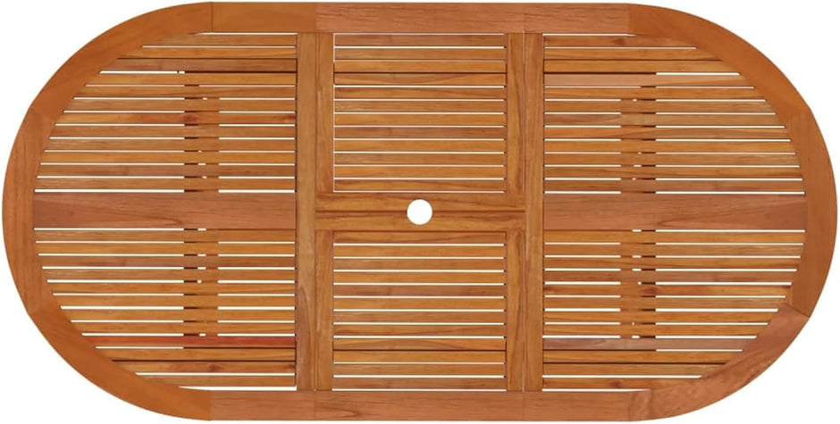 Juego de comedor de jardín de 7 piezas de madera maciza de eucalipto