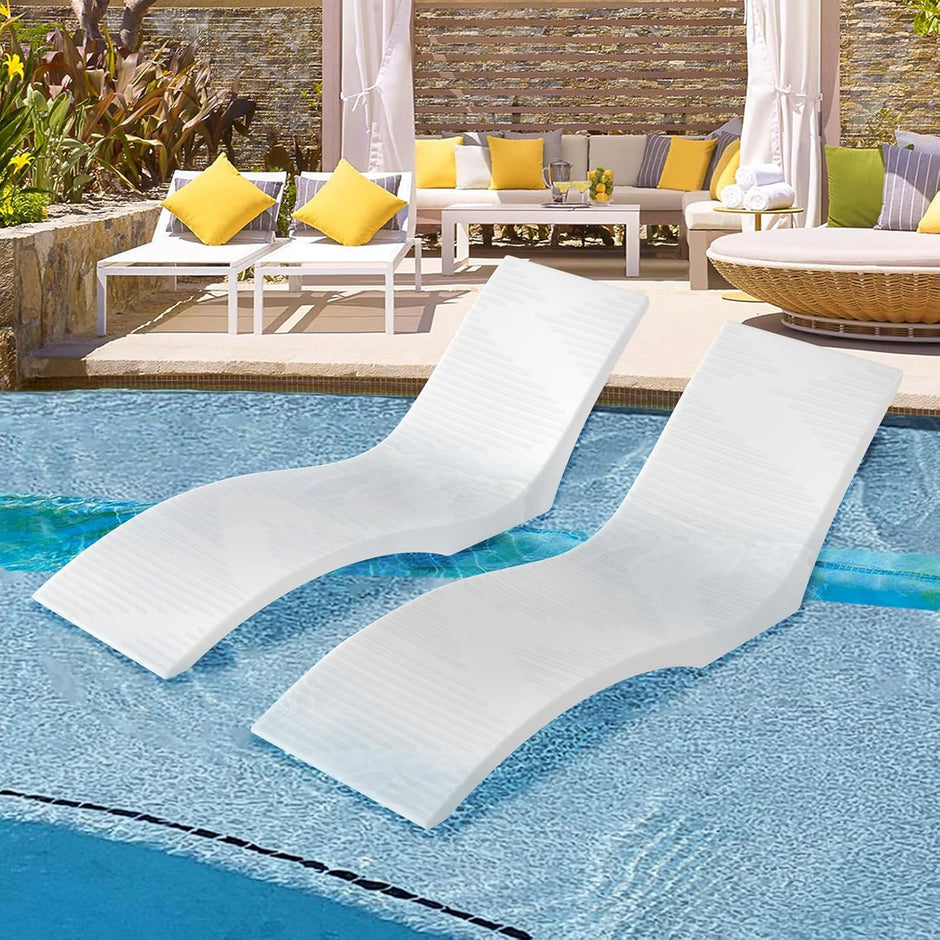 Tumbonas de 2 Piezas, Chaise Longue tumbonas para el Interior de la Piscina para Profundidades de Agua de hasta 12,7 cm