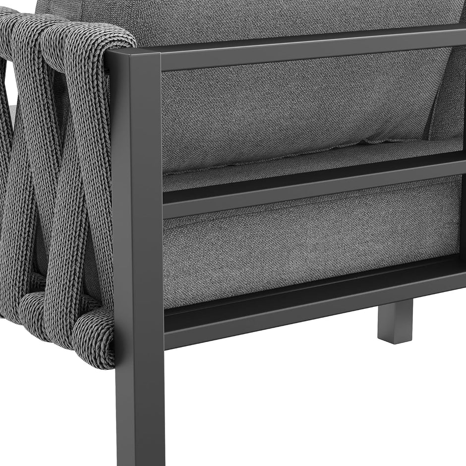 Juego de muebles de jardín de cuerda con estructura de hierro galvanizado