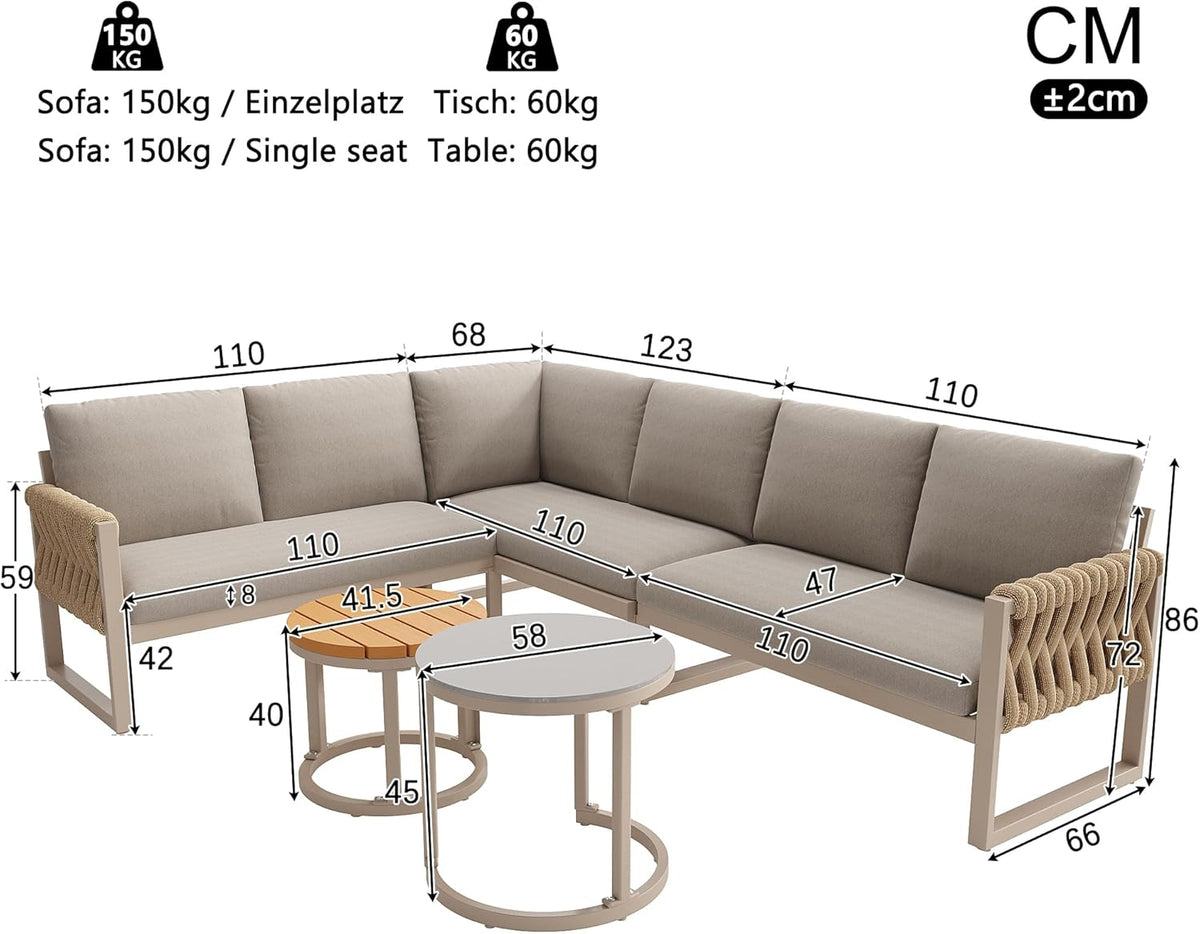 juego de salón de jardín para 5-6 personas