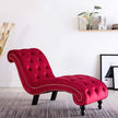 Tumbona roja de terciopelo 145 x 52 x 77 cm (largo x ancho x alto)