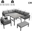Juego de muebles de jardín de cuerda con estructura de hierro galvanizado