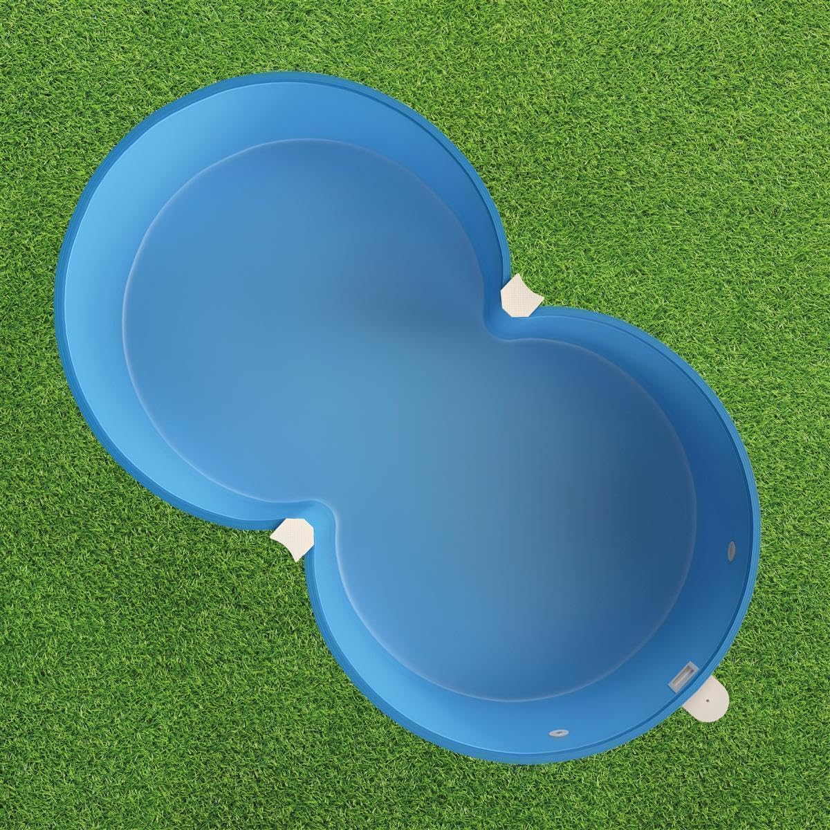 Juego de piscina de acero con forma de ocho formas largo x ancho x profundidad 6,25 x 3,60 x 1,50 m