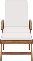 Tumbonas con cojín 2 uds Madera Maciza de Teca Crema Tumbonas Jardin Exterior