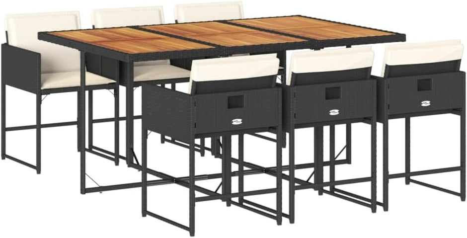Mesa Jardin Exterior con 6 Sillas, Mesa y Sillas De Comedor De Ratán, Gris 7 pzas Type-98