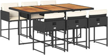Mesa Jardin Exterior con 6 Sillas, Mesa y Sillas De Comedor De Ratán, Gris 7 pzas Type-98