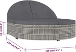 Tumbona para 2 Personas con Cojines ratán sintético Gris,Mobiliario,Muebles de jardín