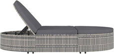 Tumbona para 2 Personas con Cojines ratán sintético Gris,Mobiliario,Muebles de jardín