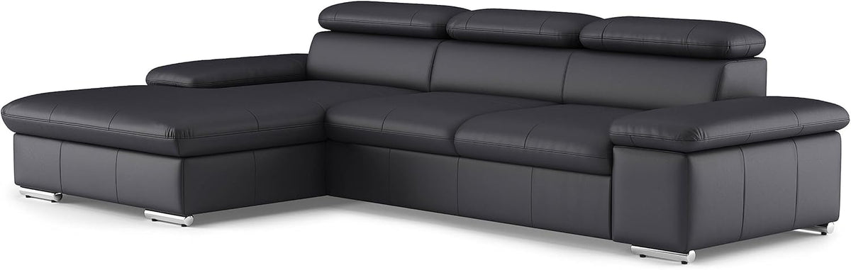 Sofá esquinero con función de Cama, cabecero Ajustable + Silla Larga Grande, 286 x 73 x 174 cm