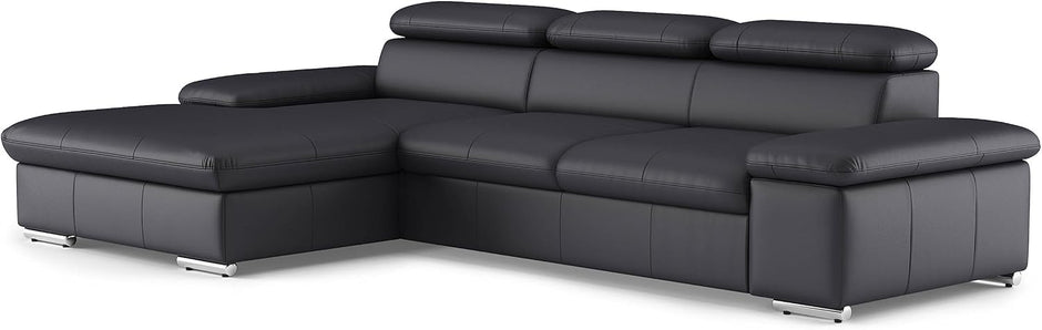Sofá esquinero con función de Cama, cabecero Ajustable + Silla Larga Grande, 286 x 73 x 174 cm