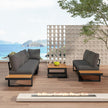 Jardin Exterior con Función Reclinable Ajustable y Respaldo Cómodo, Muebles Jardin Exterior 4 Piezas