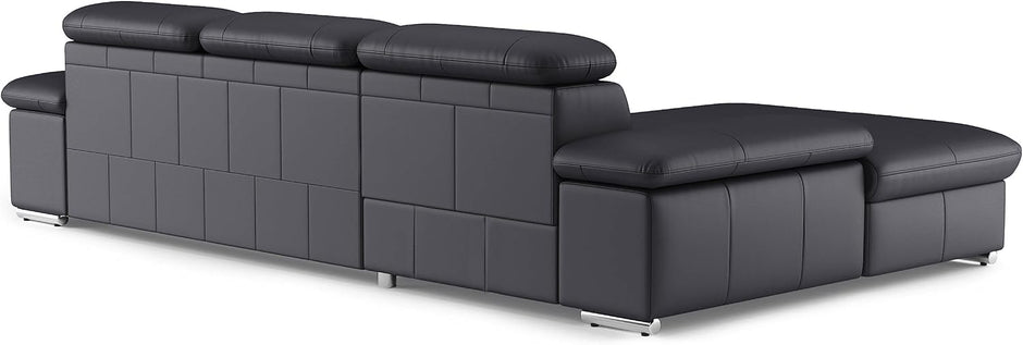 Sofá esquinero con función de Cama, cabecero Ajustable + Silla Larga Grande, 286 x 73 x 174 cm
