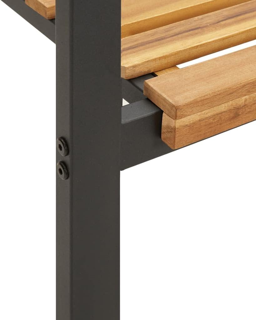 Jardin Exterior Aluminio y Acacia Mesa y 6 Sillas Juego de Comedor de Jardin 7 pzas