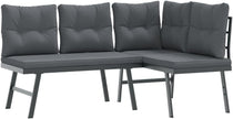 Sofa Jardin Exterior Acero, Muebles Jardín Exterior, 9 Piezas