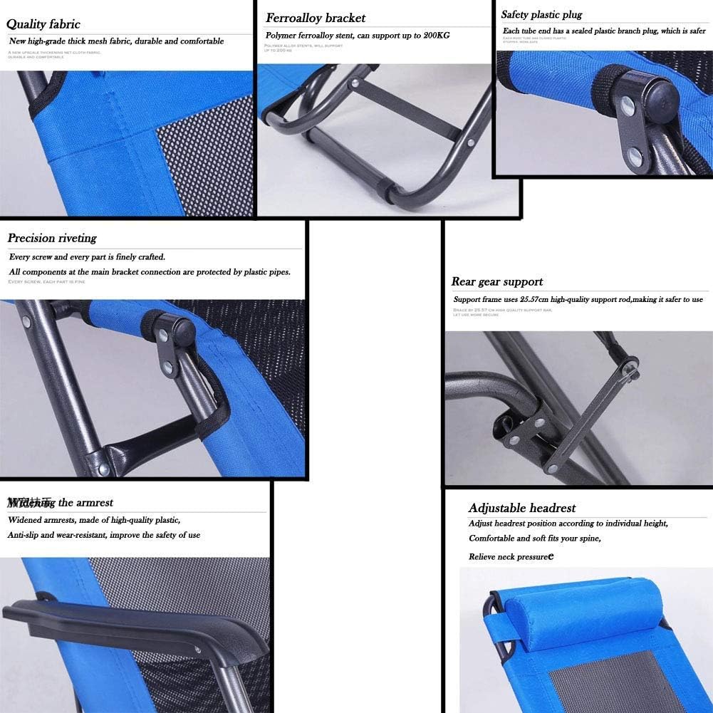 Silla de terraza Silla Gravedad salón reclinable portátil Plegable plegamiento