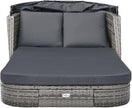 Tumbona con Capota de ratán sintético Gris Antracita,Mobiliario,Muebles de jardín, Antracita,49496