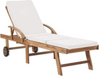 Tumbonas con cojín 2 uds Madera Maciza de Teca Crema Tumbonas Jardin Exterior