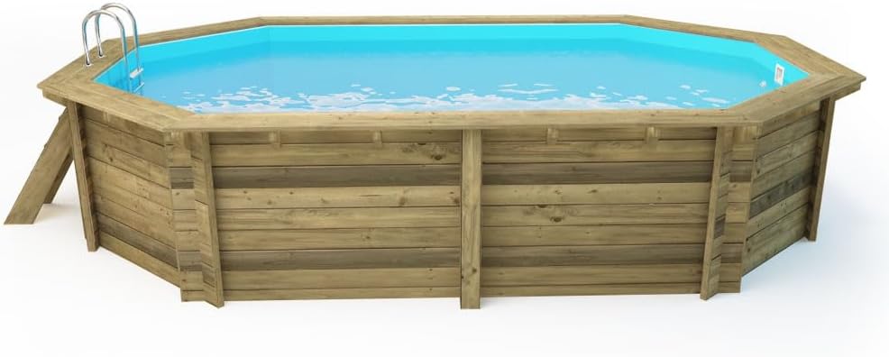 Piscina de Madera Miami - 4,86 x 3,36 x 1,20 m + Cubierta de Burbujas de 180