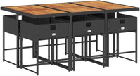 Mesa Jardin Exterior con 6 Sillas, Mesa y Sillas De Comedor De Ratán, Gris 7 pzas Type-98