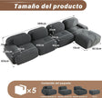 Sofá Moderno Modular, Tela côtelé, Asiento Profundo + reposabrazos Anchos