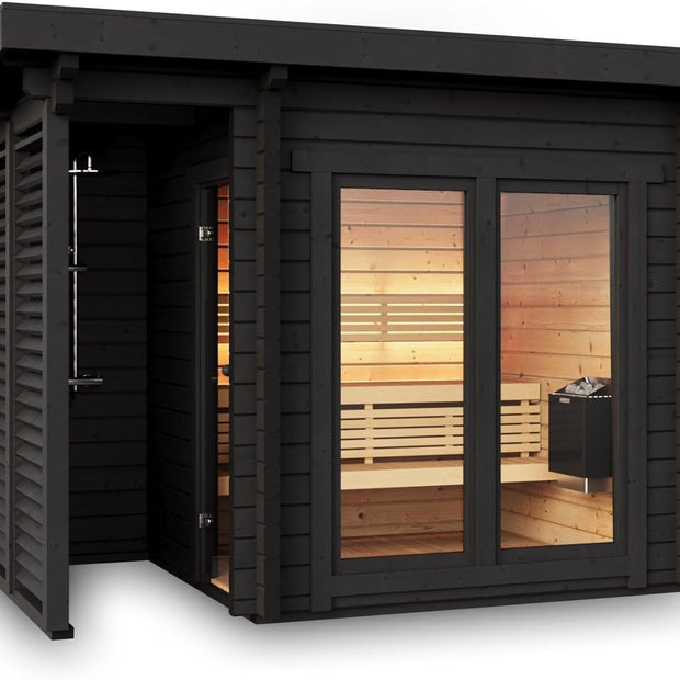 Sauna Exterior Deluxe Plus, para 4 pessoas, 3410x1940 mm