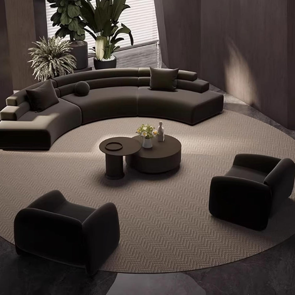Juego De Sofá Y Mesa De Centro Semicircular, Sofá De Recepción