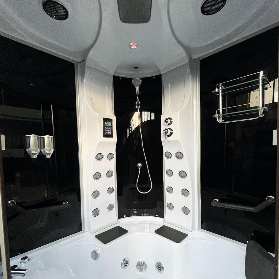 Bañera Ducha hidromasaje spa Bañera de esquina Terapia luz