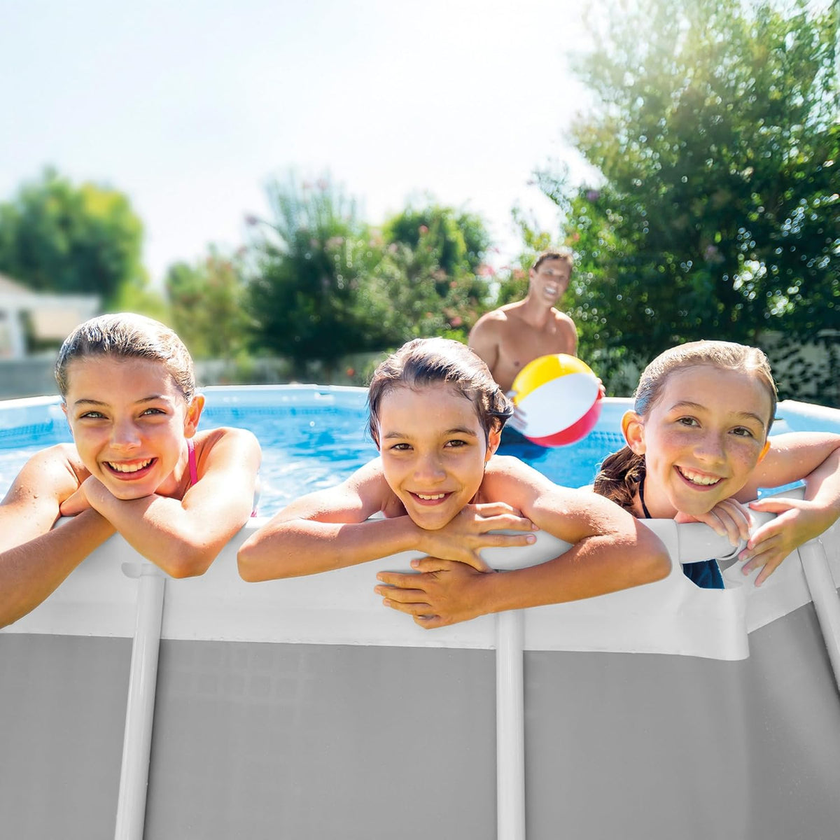 Piscina desmontable ovalada intex prism frame 610x305x122 cm con depuradora