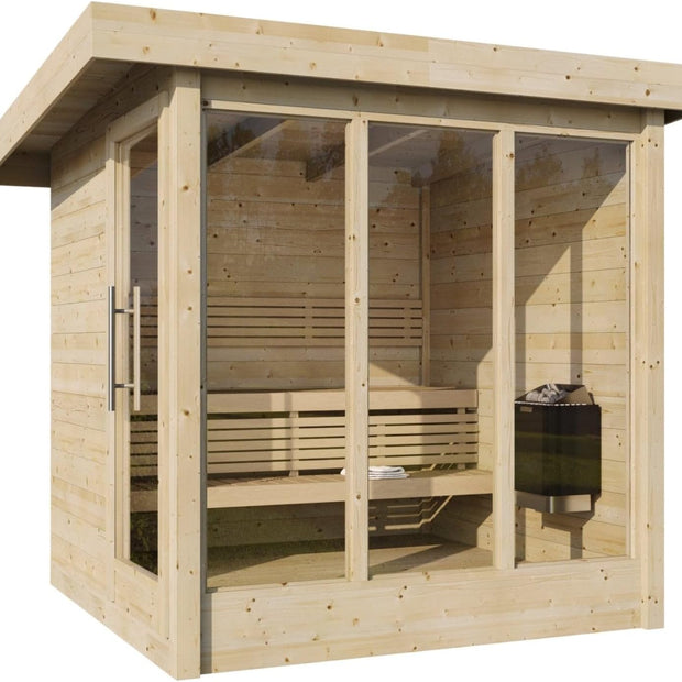 Sauna Exterior Deluxe, Diseñada, 2095x2116 mm