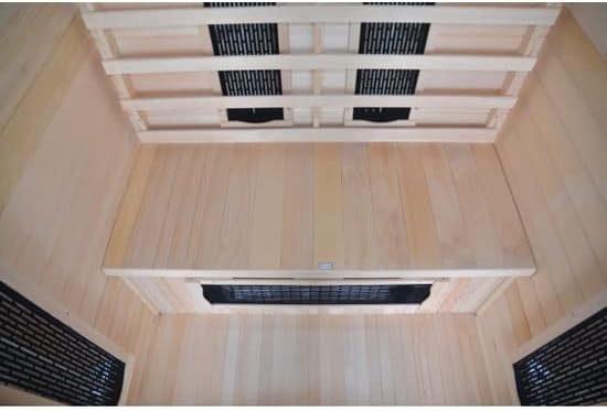 Sauna de infrarrojos 120 x 100 puertas de cristal con estructura de madera, dos personas