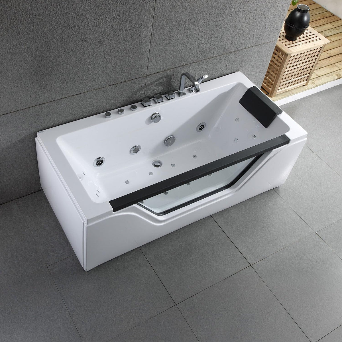 Bañera de hidromasaje con ojo de buey L. 170 x l. 78 cm