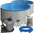 Juego de piscina de acero con forma de ocho formas largo x ancho x profundidad 6,25 x 3,60 x 1,50 m