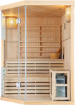 Estufa de sauna para 3 personas, incluye piedras para sauna, 2 lámparas, cristal de seguridad