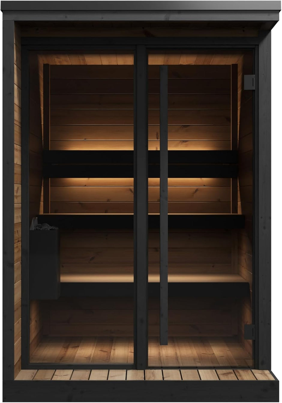 Sauna Exterior Hiki S, Diseñada, 149,6x201,9 cm, Capacidad para hasta 4 Personas