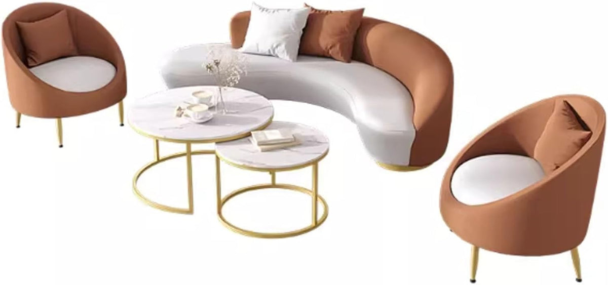 Sofá Curvo de Lujo, Ligero y de Estilo nórdico, Moderno sofá de Tela Minimalista