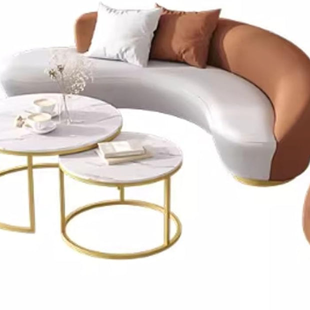 Sofá Curvo de Lujo, Ligero y de Estilo nórdico, Moderno sofá de Tela Minimalista
