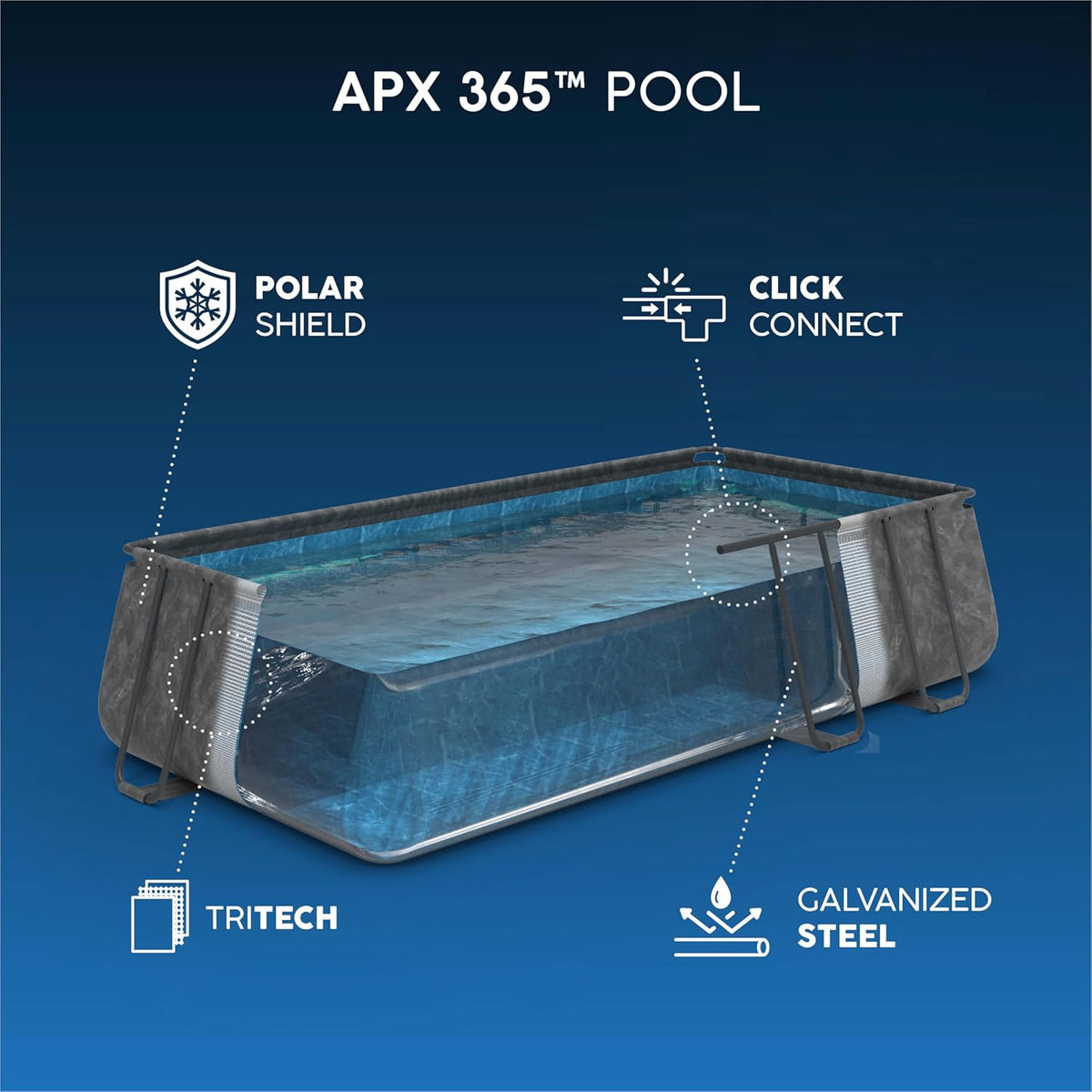 Juego de Piscina Rectangular de 24' x 12' x 52