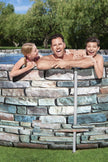 Piscina Desmontable Tubular Power Steel Oval Diseño Piedra 610 x 366 x 122 cm