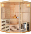 Estufa de sauna para 3 personas, incluye piedras para sauna, 2 lámparas, cristal de seguridad