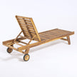 Pack 2 tumbonas para jardín con Ruedas, Reclinable, Madera Teca Grado A, Medidas 65x200x35 cm