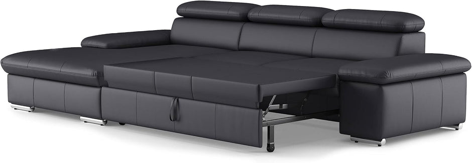 Sofá esquinero con función de Cama, cabecero Ajustable + Silla Larga Grande, 286 x 73 x 174 cm