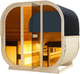 Sauna exterior y cabina de infrarrojos para 6 personas, 210 × 180 × 210 cm, horno Harvia de 8 kW