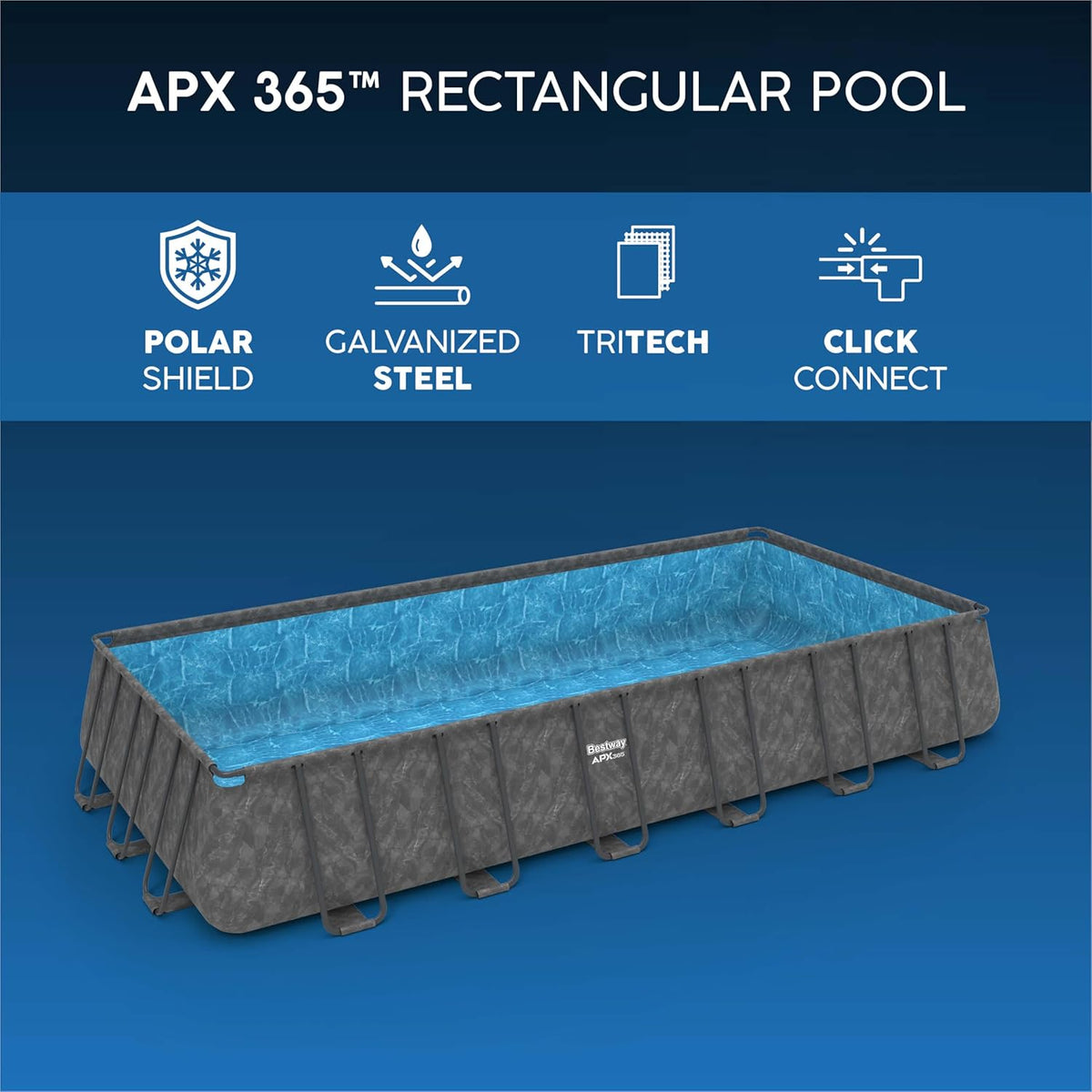 Juego de Piscina Rectangular de 24' x 12' x 52