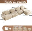 Sofá Moderno Modular, Tela côtelé, Asiento Profundo + reposabrazos Anchos