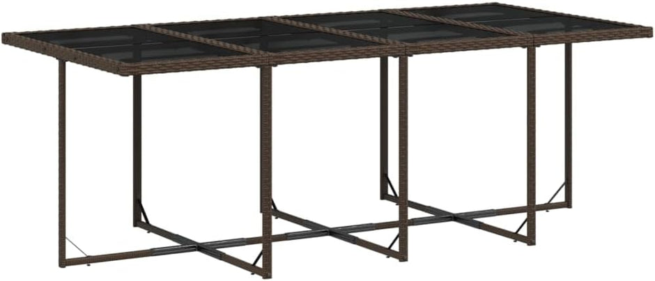 Mesa y Sillas De Comedor De Ratán, Gris 9 pzas Type-93, con 8 Sillas
