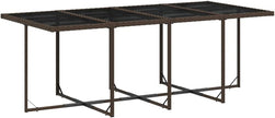 Mesa y Sillas De Comedor De Ratán, Gris 9 pzas Type-93, con 8 Sillas